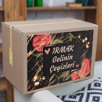 Siyah Fona Pembe Çiçekli online tasarla