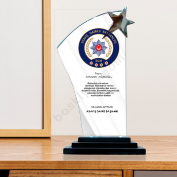 Şlt030 Ekonomik Emeklilk Kristal Plaketi online tasarla