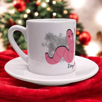 Solucan Aşk Tasarımlı Fincan online tasarla