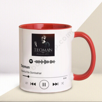Spotify Baskılı Kırmızı Kupa Bardak online tasarla
