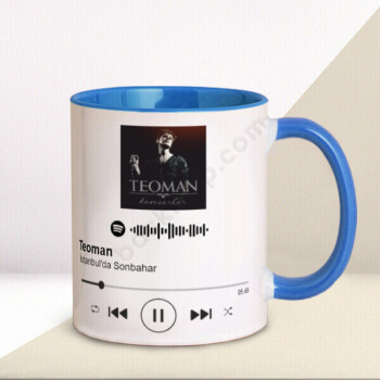 Spotify Baskılı Mavi Kupa Bardak online tasarla