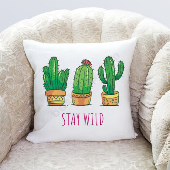 Stay Wild Kaktüs Tasarımlı Yastık online tasarla