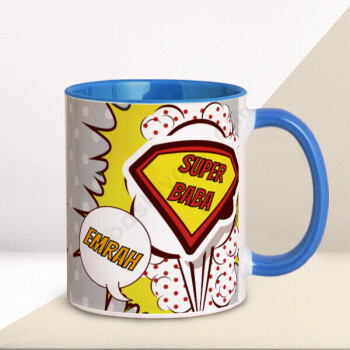 Süper Baba Tasarımlı Kupa Kişiye Özel Babalar Günü Kupası online tasarla