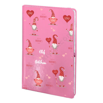 Tarihsiz Sevgililer Günü Tasarımlı Pembe Ajanda online tasarla