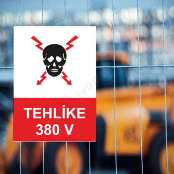 Tehlike 380 V Etiketi online tasarla