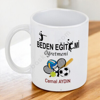 Top Desenli Beden Öğretmeni Tasarımlı Beyaz Kupa online tasarla