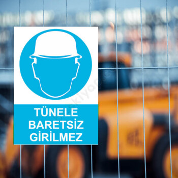 Tünele Baretsiz Girilmez Etiketi online tasarla