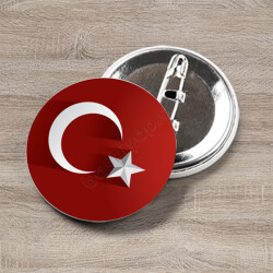 Türk Bayrağı Buton Rozet online tasarla