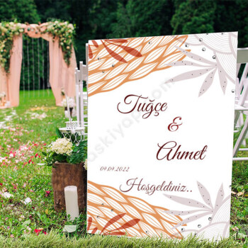 Turuncu Desenli 2 Ayaklı Pano online tasarla