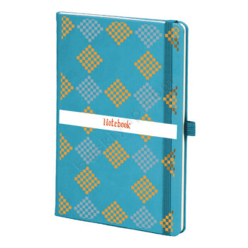 Turuncu Kareli Turkuaz Ajanda online tasarla