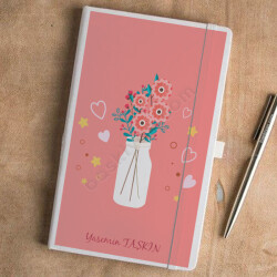 Vazoda Çicek Tarihsiz Beyaz Ajanda online tasarla