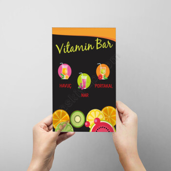 Vitamin Bar Temalı A5 Broşür online tasarla