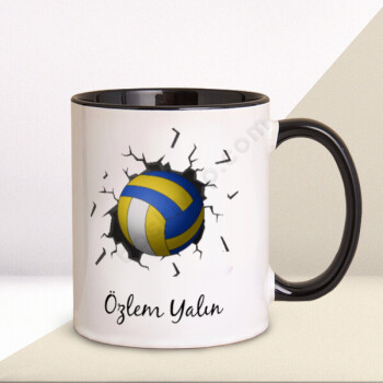 Voleybol Tasarım Siyah Kupa online tasarla