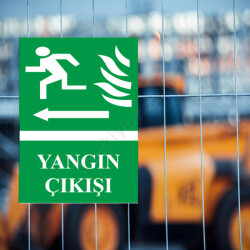 Yangın Çıkışı Sol Yön Levha online tasarla