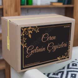 Yaprak Detay Çerçeveli Çeyiz Etiketi online tasarla