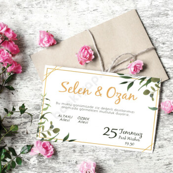 Yapraklı Altın Çerçeveli online tasarla