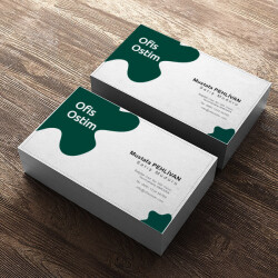 Yeşil Beyaz Kurumsal Kartvizit online tasarla