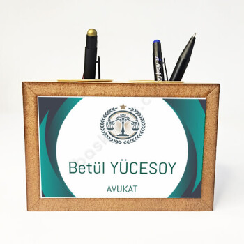 Yeşil Firma Tasarımlı Masaüstü Kalemlik online tasarla