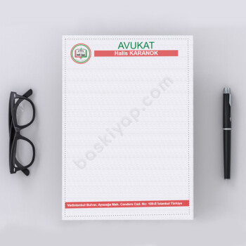Yeşil Kırmızı Renkli Avukat Antetli Kağıdı online tasarla
