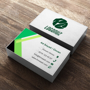 Yeşil Renkli Standart Kartvizit Tasarımı online tasarla