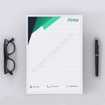 Yeşil Şekilli Antetli Kağıt Tasarımı online tasarla