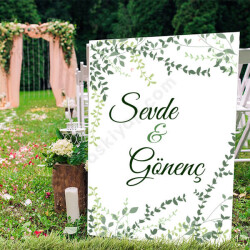 Yeşil Yapraklar Ayaklı Pano online tasarla