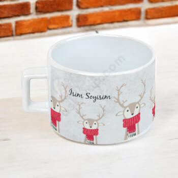 Yılbaşı Geyik Temalı Fincan online tasarla