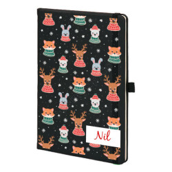 Yılbaşı Hayvan Desenli Siyah Ajanda online tasarla