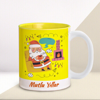 Yılbaşı Konsept 2 İçi Sarı Kupa online tasarla