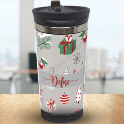 Yılbaşı Konseptli 2 Kendin Tasarla Çelik Termos 300Ml online tasarla