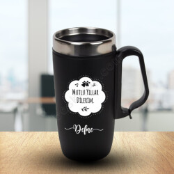 Yılbaşı Tasarımlı 2 Termos online tasarla