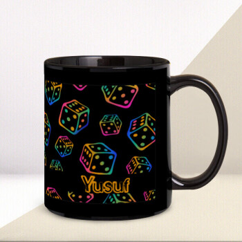 Zar Desenli Siyah Kupa online tasarla