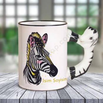 Zebra Baskılı At Kulplu Kupa online tasarla