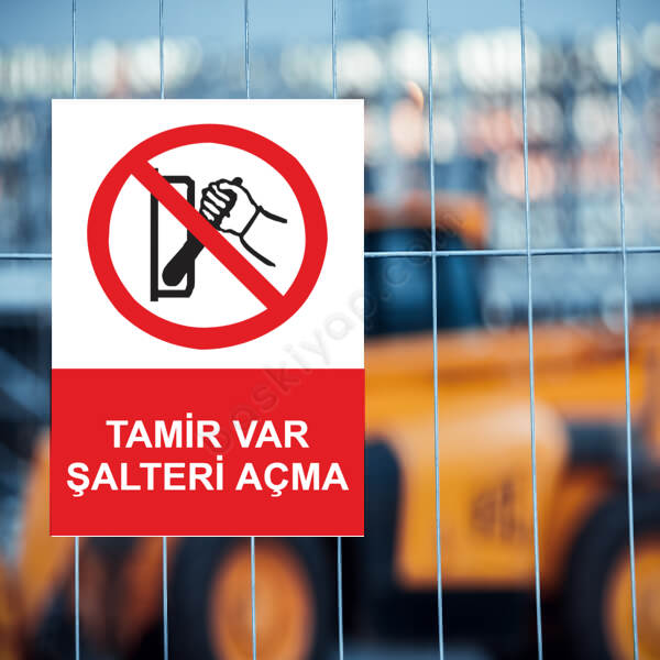 Tamir Var Şalteri Açma Etiketi online tasarla