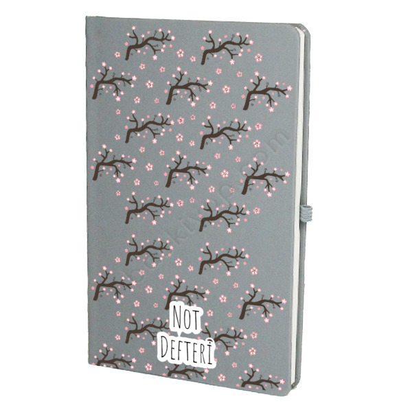 Dal Yapraklı Tarihsiz Gri Ajanda online tasarla