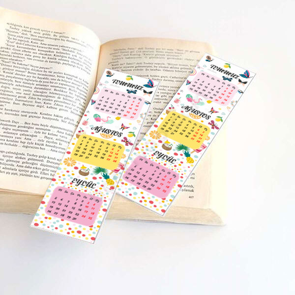 Temmuz-Ağustos-Eylül Takvim Tasarım Kitap Ayracı online tasarla