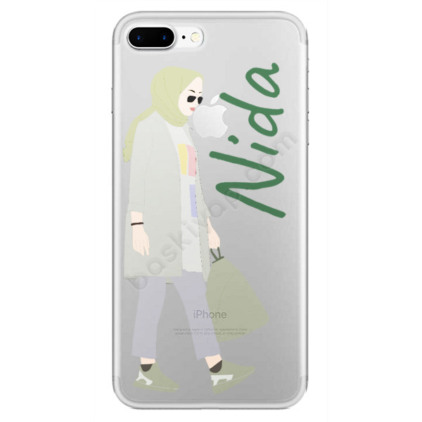 Tesettürlü Yeşil Kombinli Kız Tasarımlı Iphone 7 Plus Kılıf online tasarla