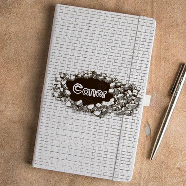 Tuğla Tasarımlı Beyaz Ajanda online tasarla