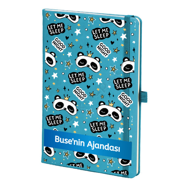 Panda Desenli Turkuaz Ajanda online tasarla