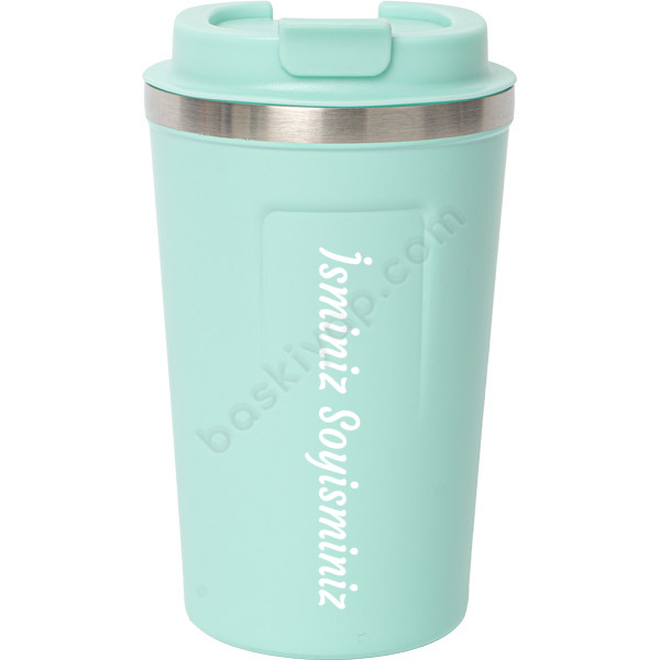 Turkuaz Çelik Termos Kilitli Mug online tasarla