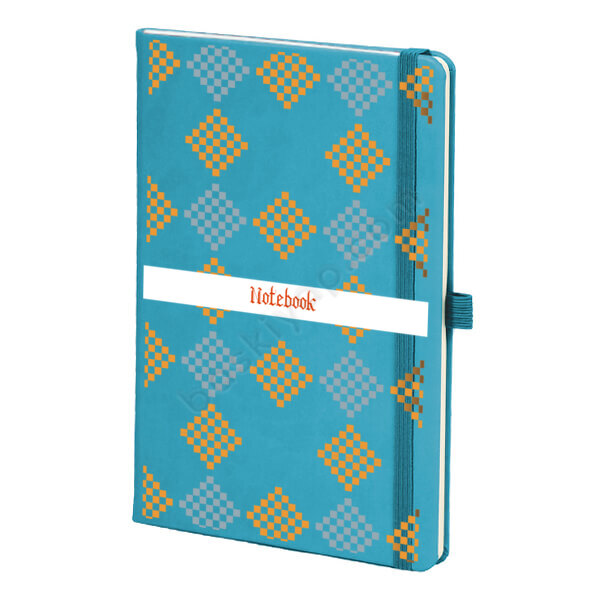 Turuncu Kareli Turkuaz Ajanda online tasarla