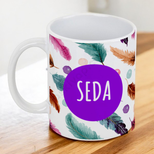 Tüy Fonlu Beyaz Kupa online tasarla