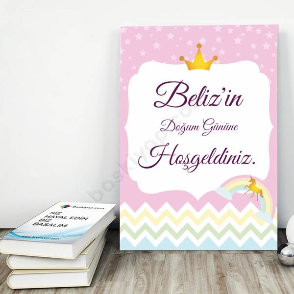 Unicorn Doğum Günü Afiş online tasarla