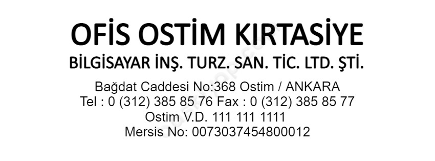Vergi Numaralı Büyük Boy Firma Kaşesi online tasarla
