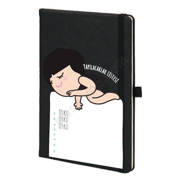 Yapılacaklar Tasarımlı Tarihsiz Siyah Ajanda online tasarla