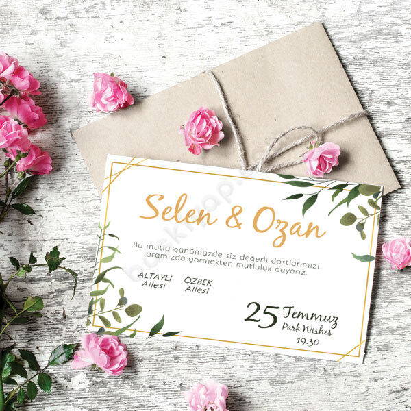 Yapraklı Altın Çerçeveli online tasarla