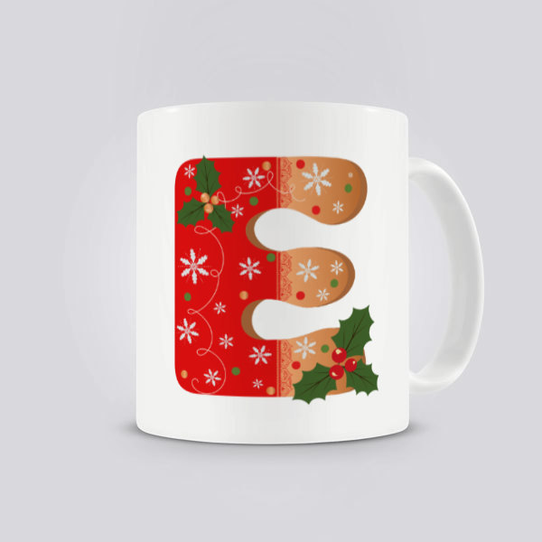 Yeni Yıl Yılbaşı Özel E Harfli Kupa Bardak online tasarla