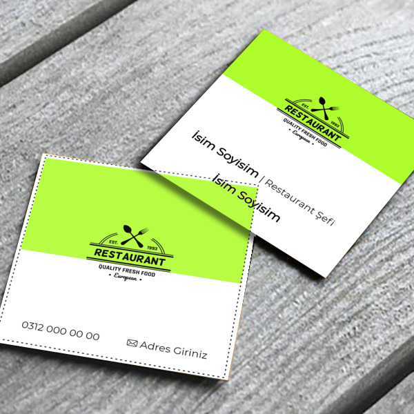 Yeşil Beyaz Sade online tasarla