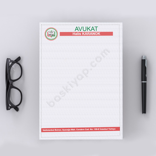 Yeşil Kırmızı Renkli Avukat Antetli Kağıdı online tasarla