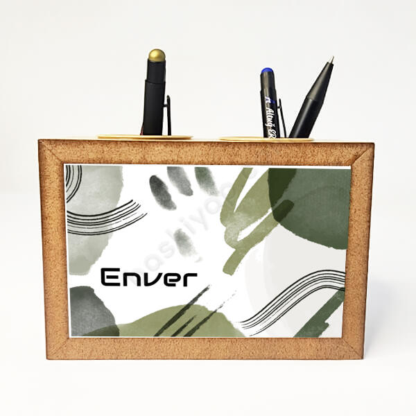 Yeşil Renkli Masaüstü Kalemlik online tasarla